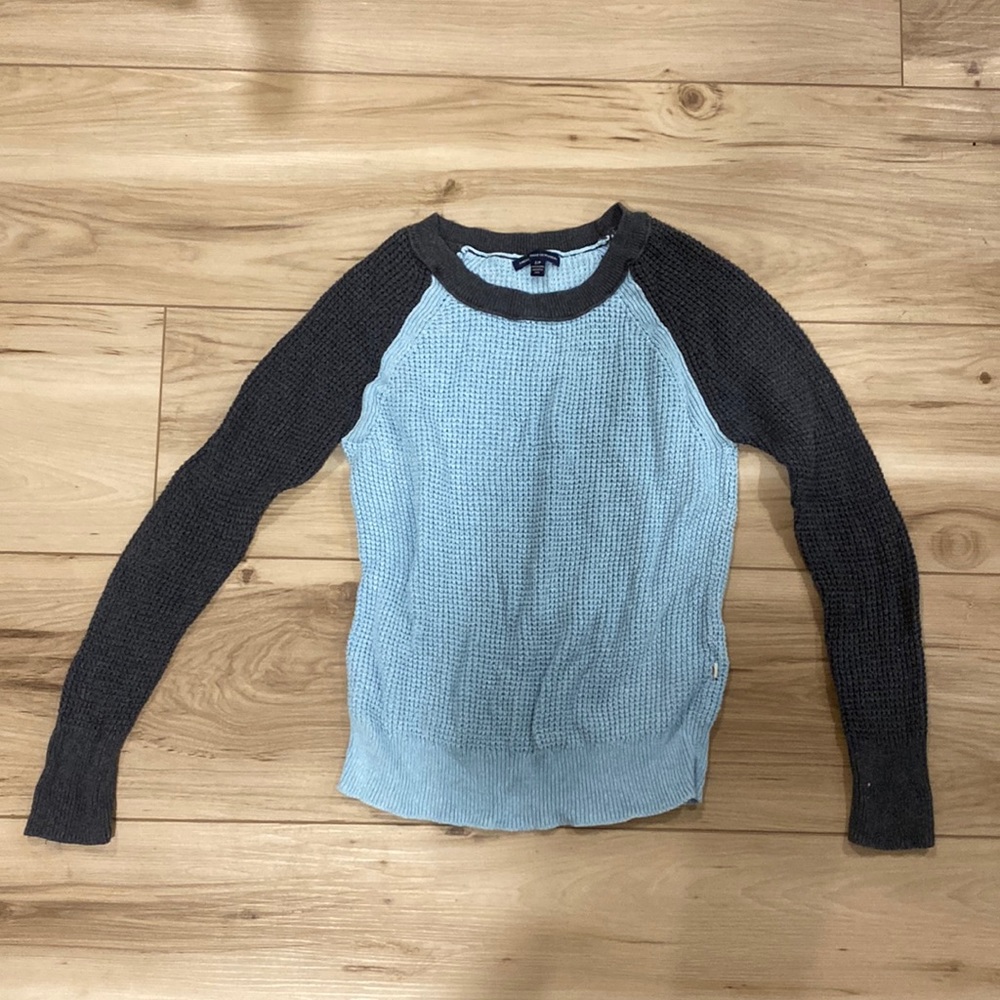 Small American Eagle Baby Blue and Gray Sweater